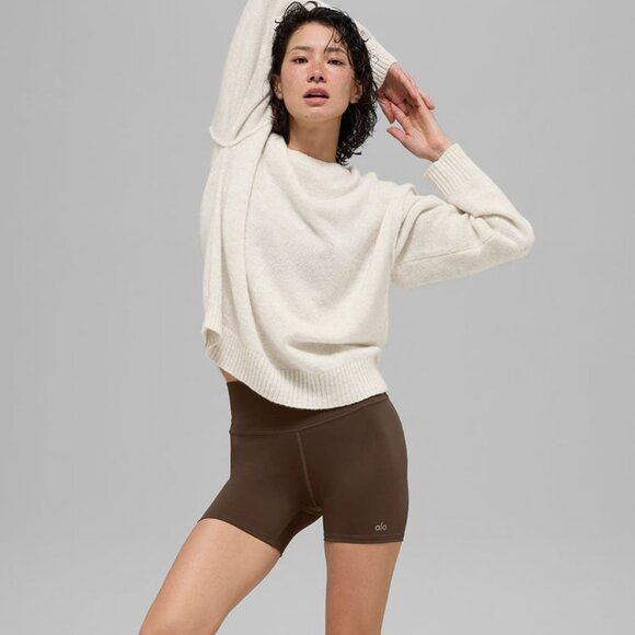 Alo Yoga New Class Cashmere Crewneck Sweater Bone Heather - Picture 1 of 4